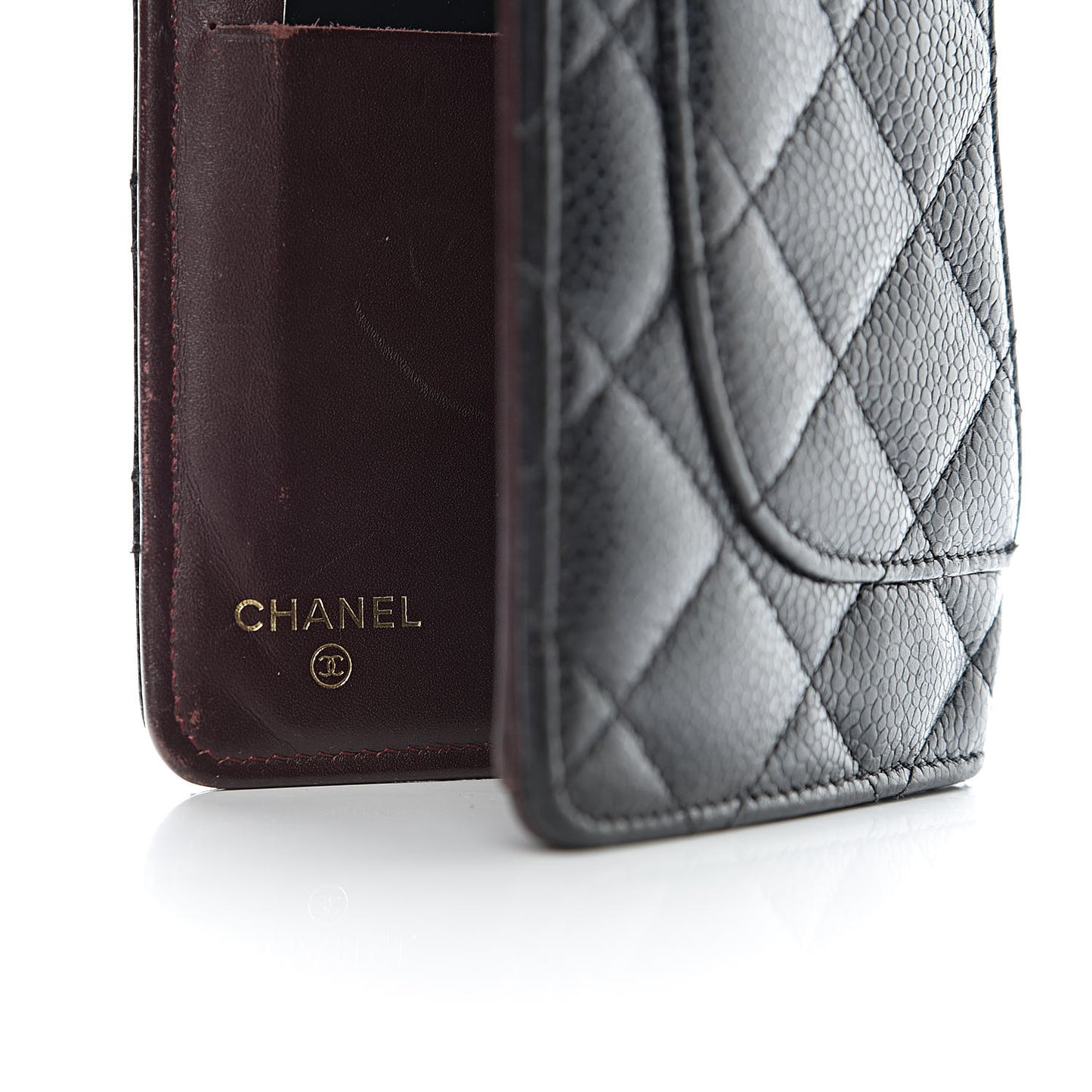Caviar Quilted Yen Wallet Black