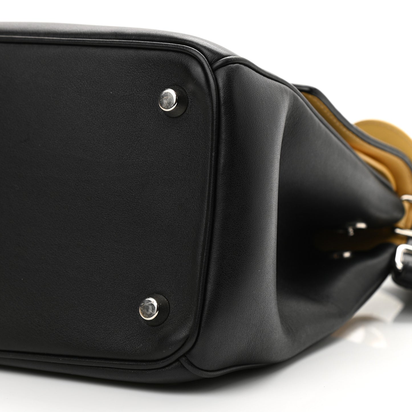 Smooth Calfskin Small Tri-Color Be Dior Flap Black Grey Yellow