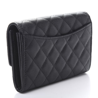 Chanel Caviar Quilted Medium Flap Wallet Black 3 of 9