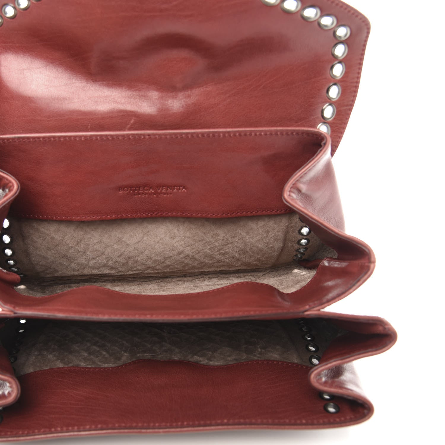 Bottega Veneta Nappa Intrecciato Grommet Flap Clutch Brique 5 of 11