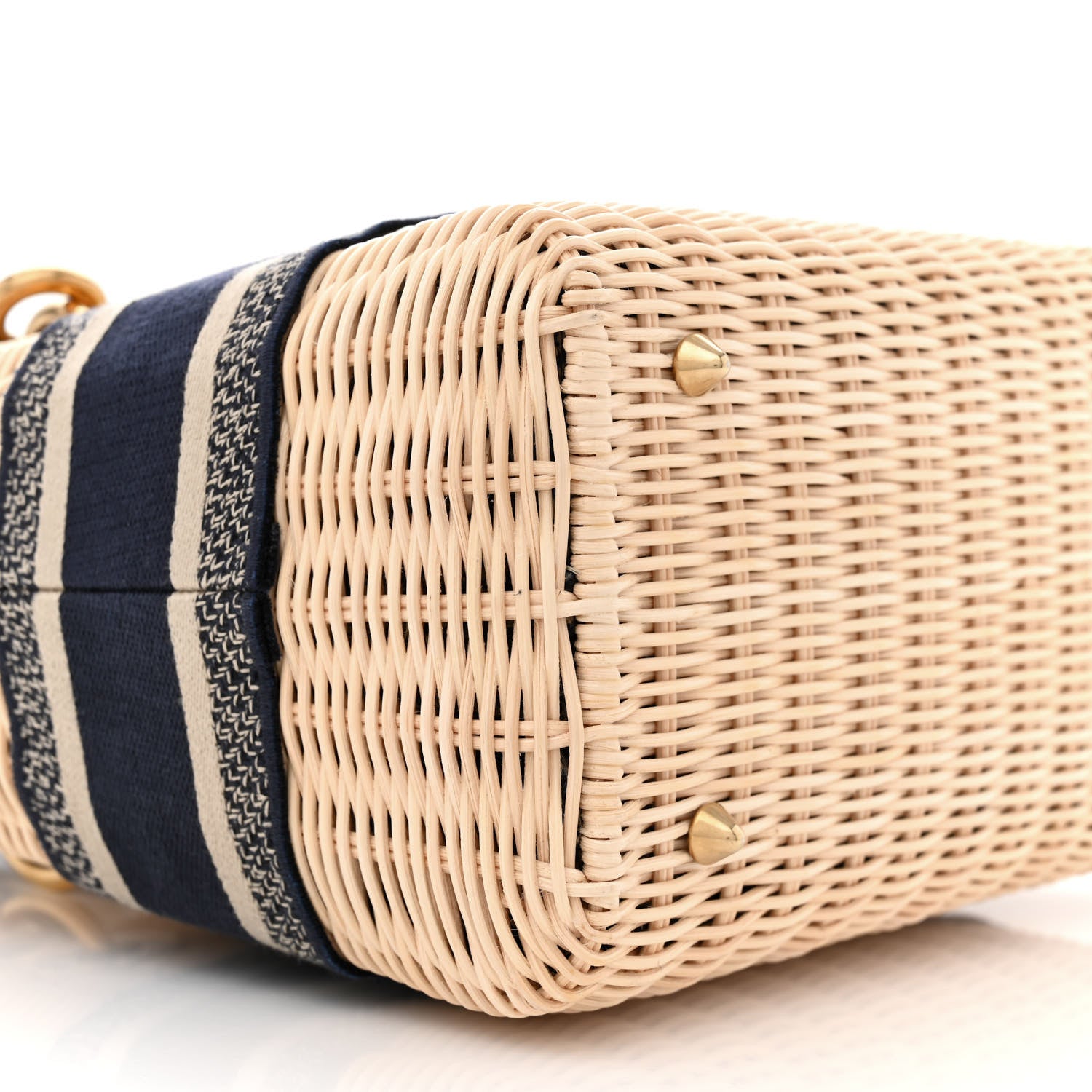 Christian Dior Wicker Oblique Medium Lady Dior Bag Blue 8 of 10