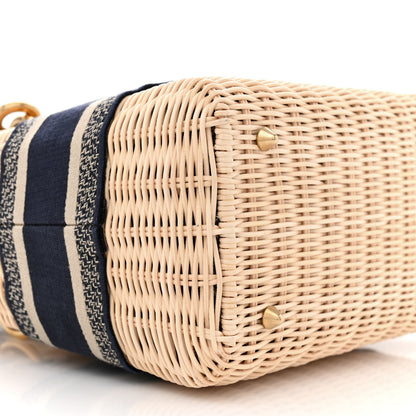 Christian Dior Wicker Oblique Medium Lady Dior Bag Blue 8 of 10