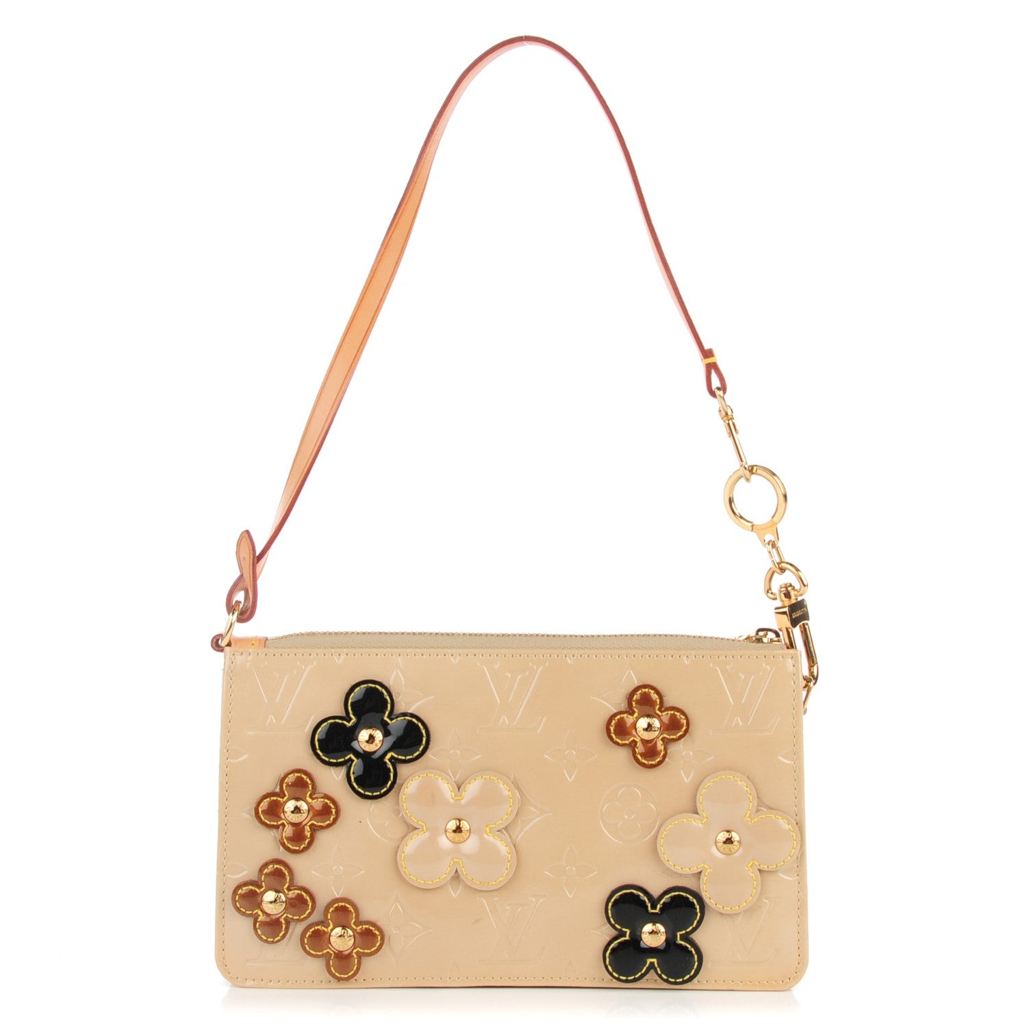 Louis Vuitton Vernis Lexington Fleurs Pochette Beige 1 of 7