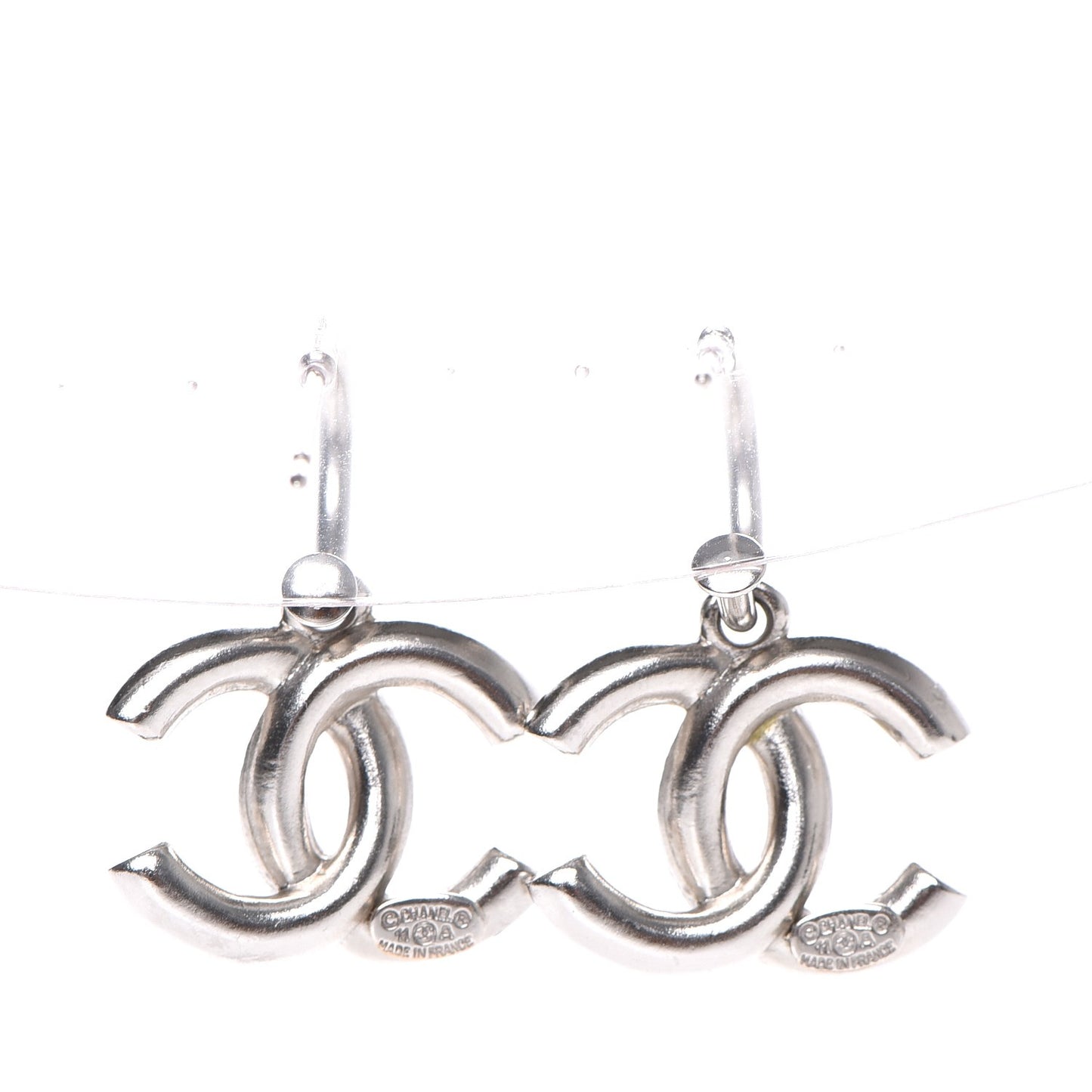 Crystal CC Dangle Earrings Silver