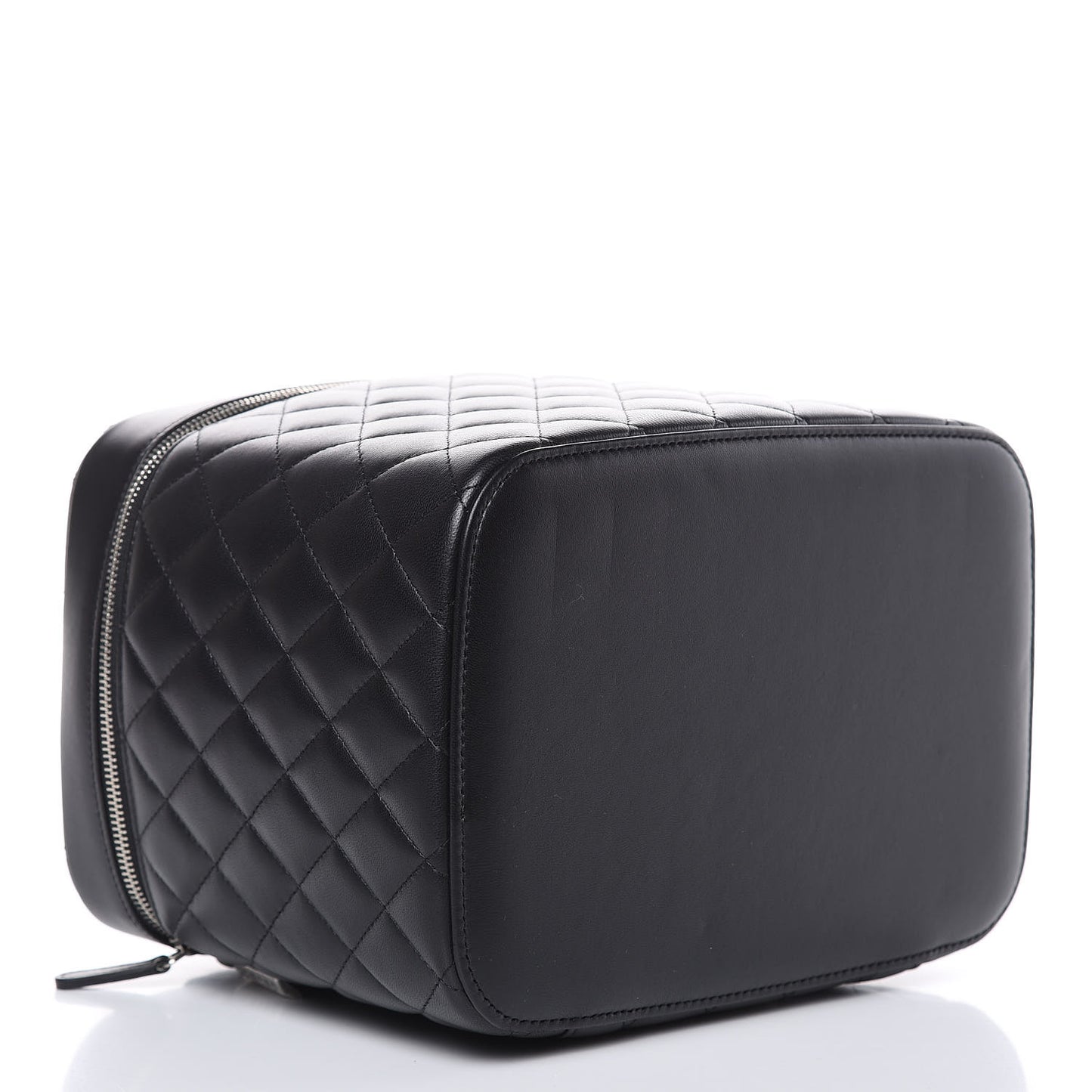 Lambskin Quilted Small Vanity Pouch Black