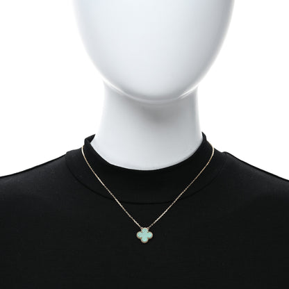 Van Cleef & Arpels 18K Yellow Gold Malachite Vintage Alhambra Pendant Necklace 2 of 5