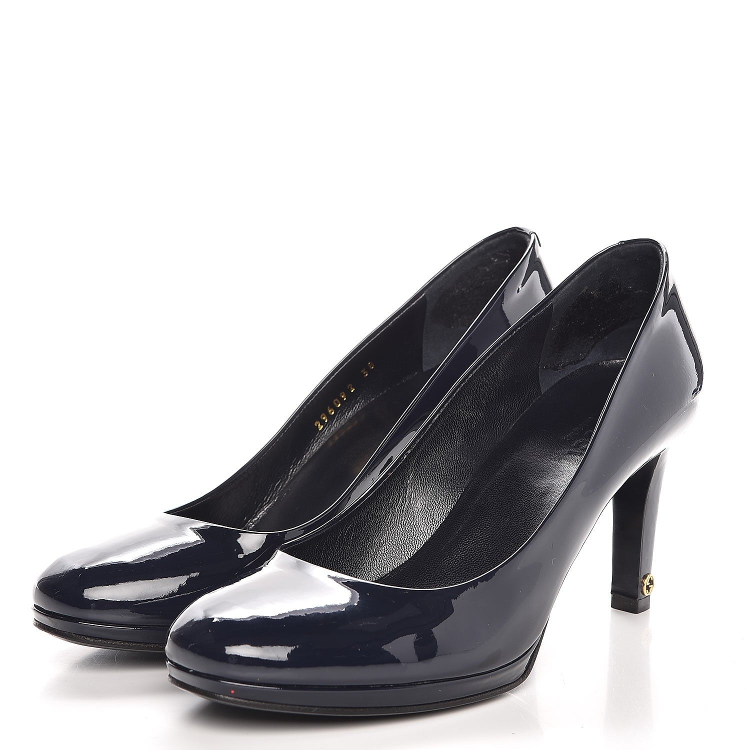 Gucci Patent Platform Pumps 38 Navy Blue 3 of 29