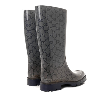 Gucci Rubber Monogram Rain Boots 37 Transparent Blue 7 of 14