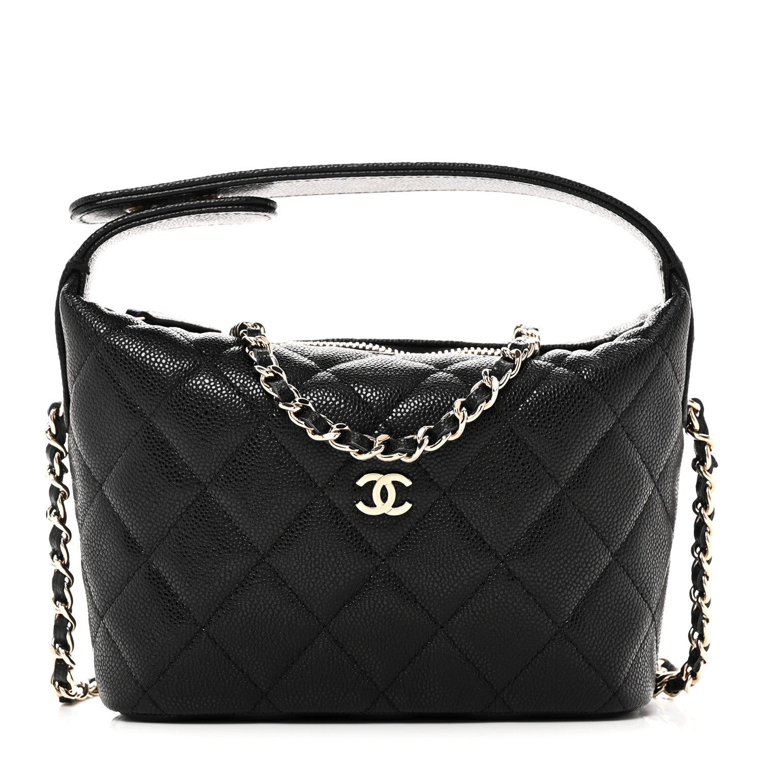 Chanel Caviar Quilted Hobo Clutch With Chain Black 1 of 11