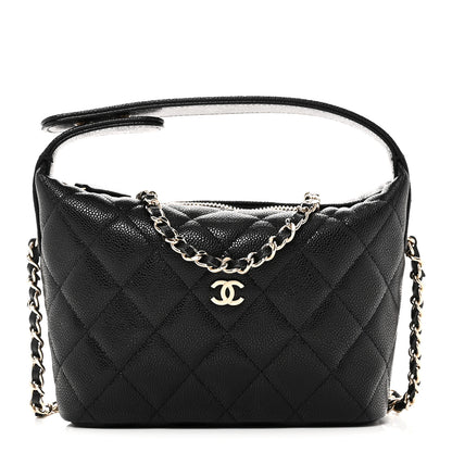 Chanel Caviar Quilted Hobo Clutch With Chain Black 1 of 11