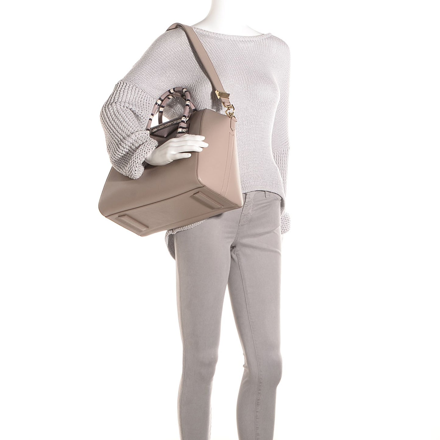 Calfskin Ayers Trim Medium Antigona Grey