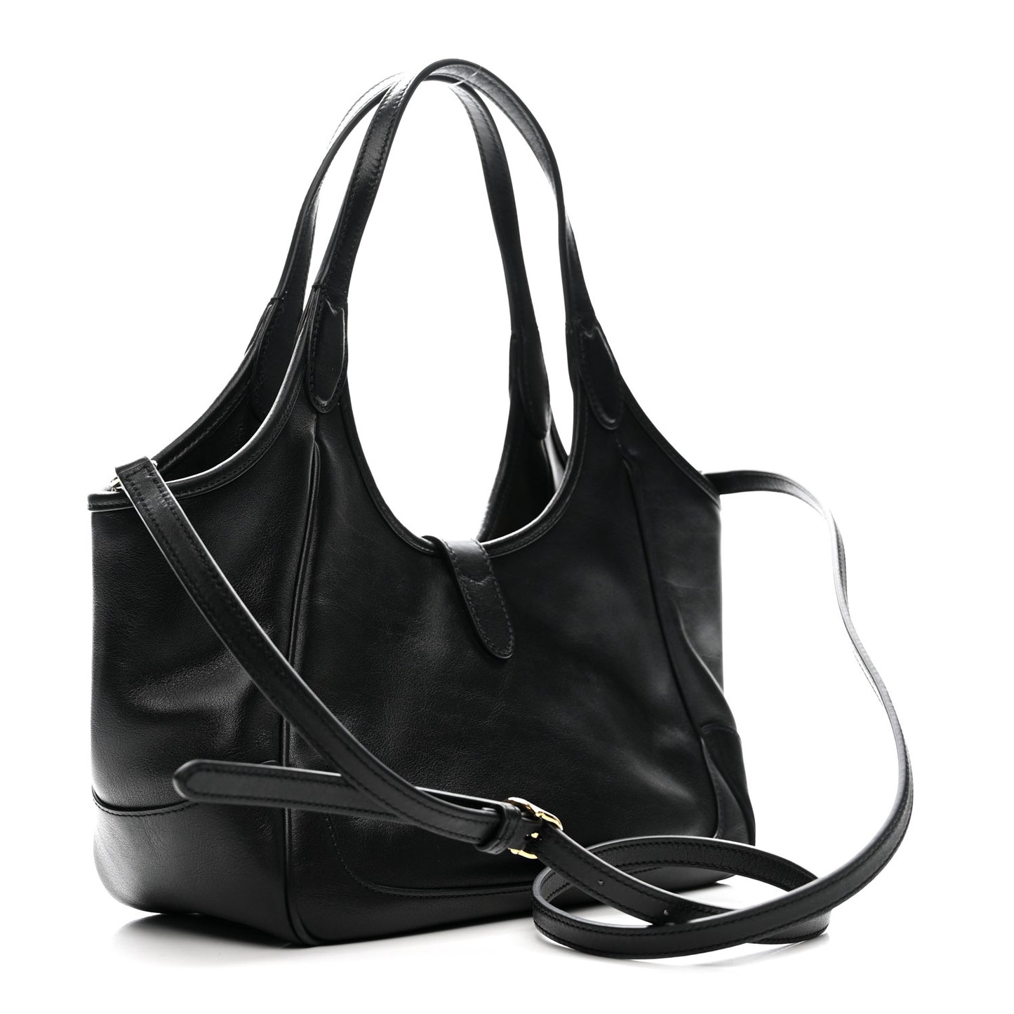 Soft Calfskin Small Mercato Tote Bag Black