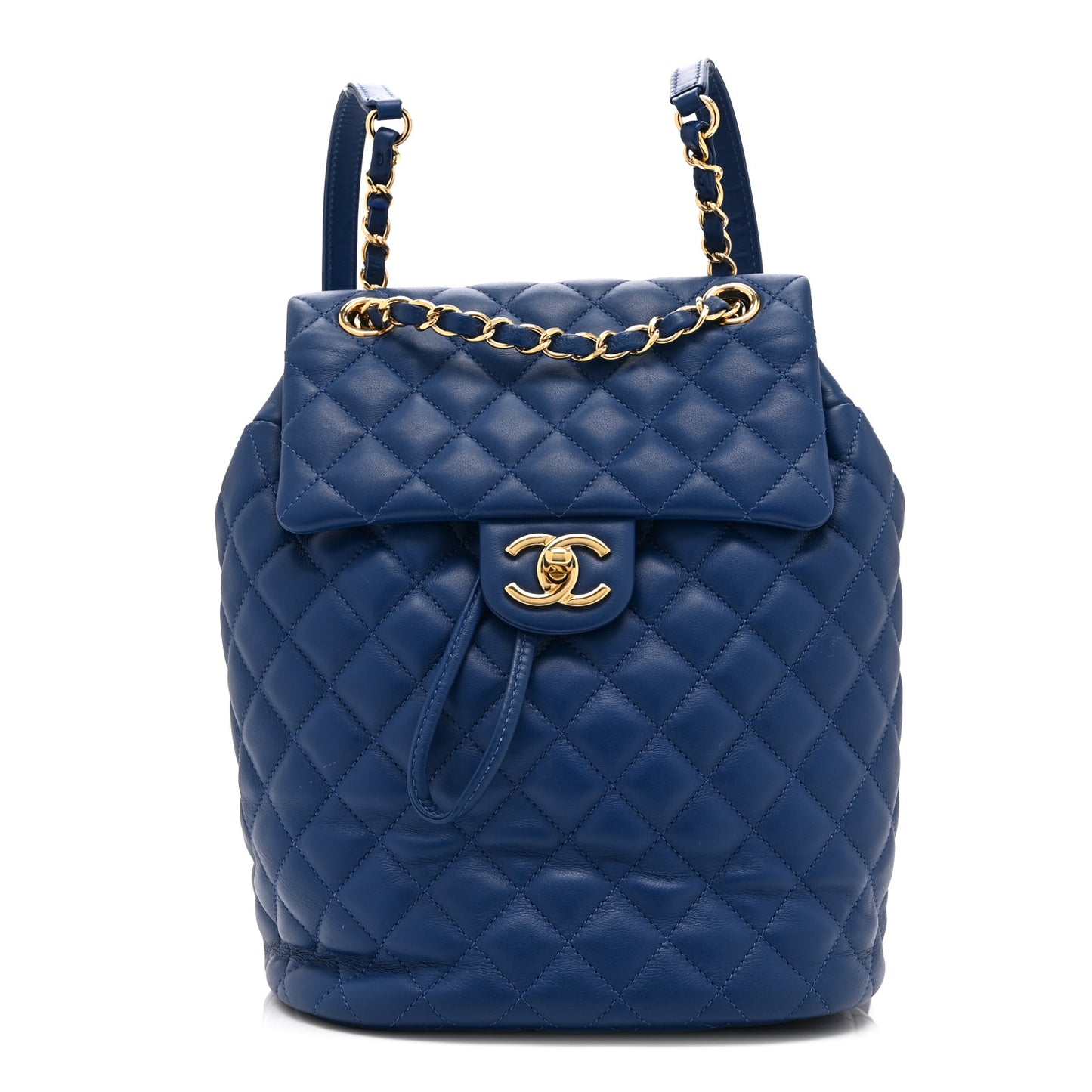 Lambskin Quilted Small Urban Spirit Backpack Blue