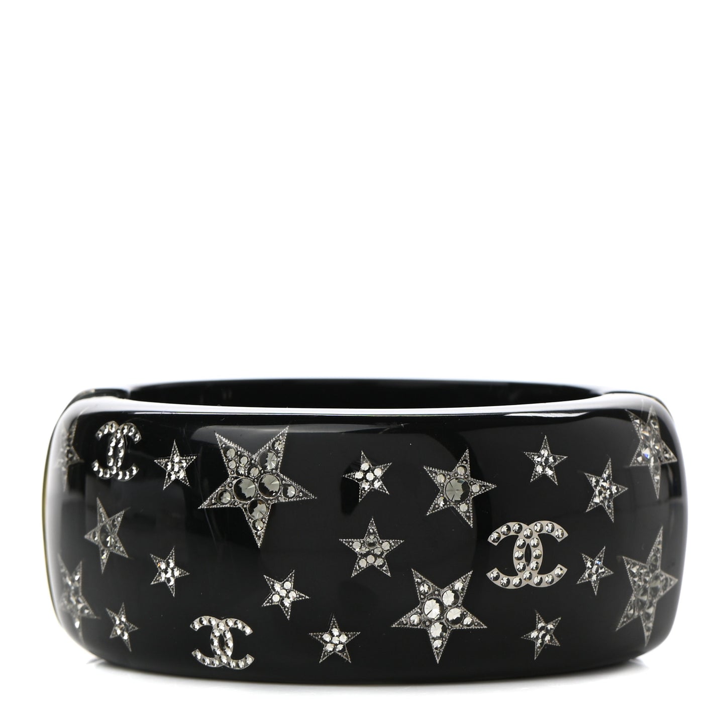 Resin Strass CC Stars Cuff Black