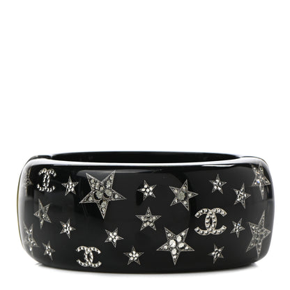 Chanel Resin Strass CC Stars Cuff Black 1 of 5