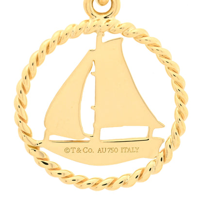 Tiffany 18K Yellow Gold Sailboat Twist Charm 3 of 4