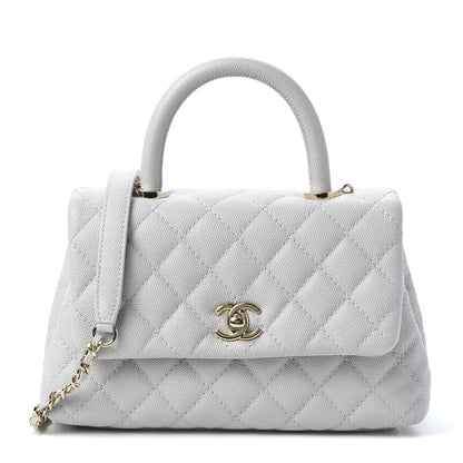 Chanel Caviar Quilted Mini Coco Handle Flap Light Grey 1 of 10