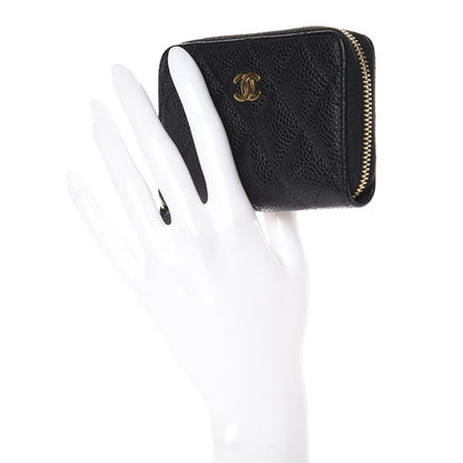 Chanel Caviar Quilted Zip Coin Purse Black 2 of 8