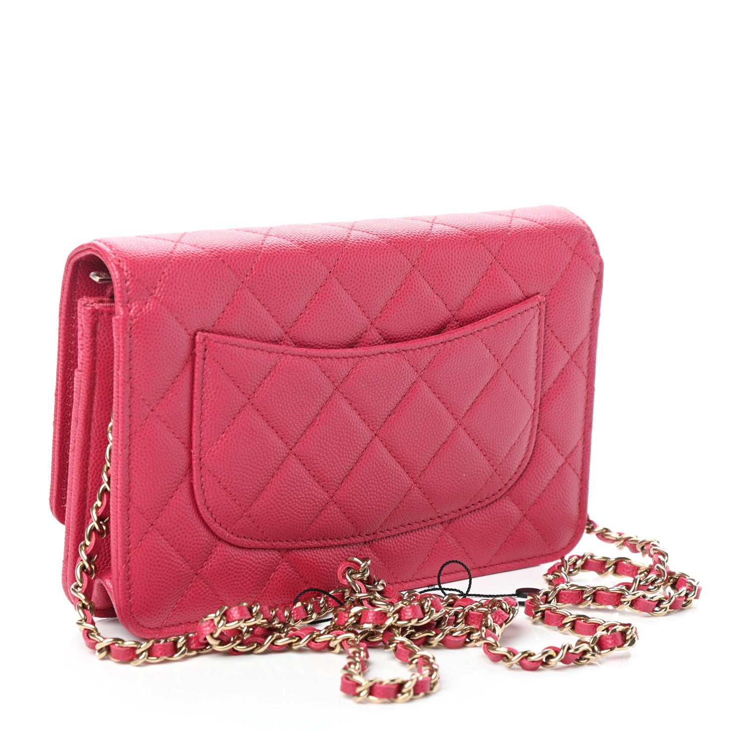 Chanel Caviar Quilted Wallet on Chain WOC Fuchsia 3 of 11