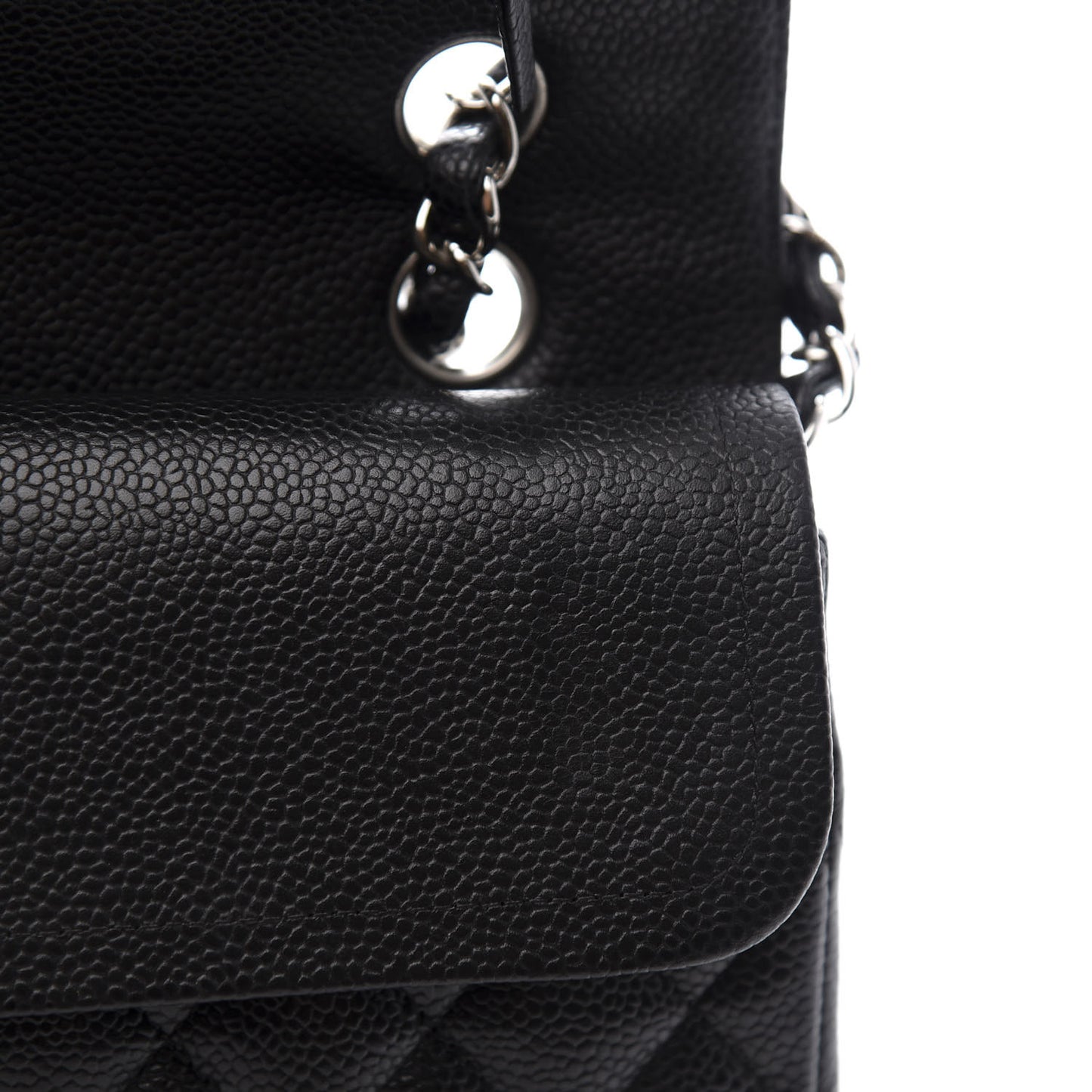 Caviar Quilted Medium Double Flap Black