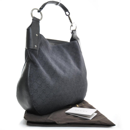 Gucci Denim Monogram Hobo 2 of 10