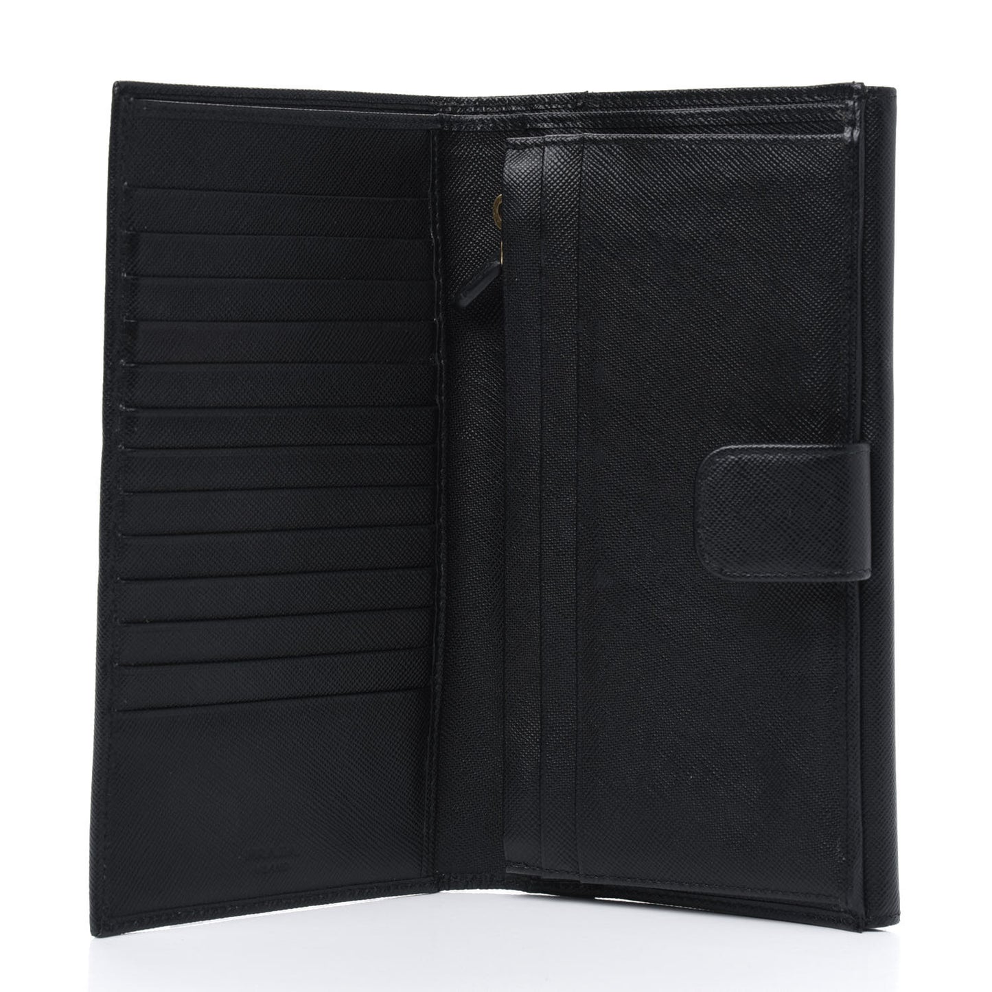 Saffiano Metal Continental Flap Wallet Black