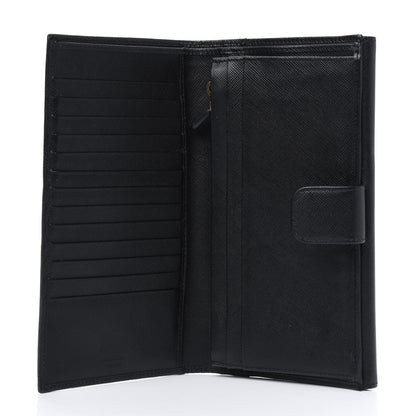 Prada Saffiano Metal Continental Flap Wallet Black 3 of 4