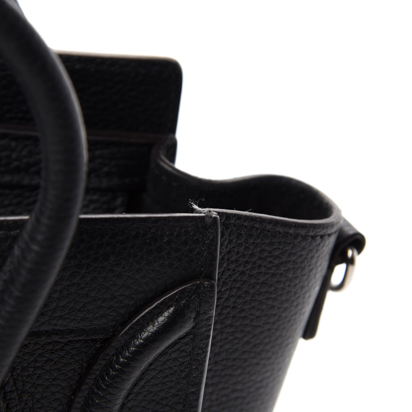 Drummed Calfskin Nano Luggage Black