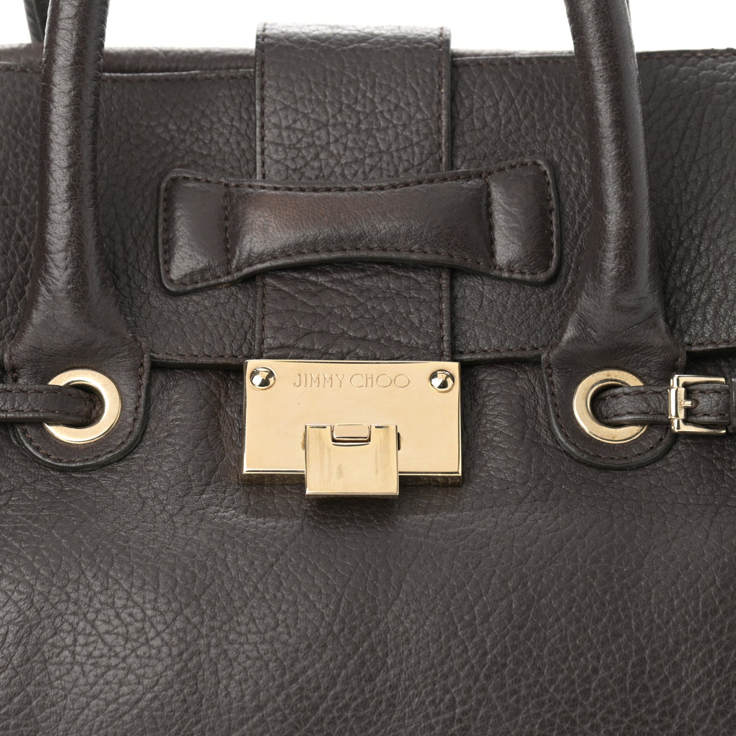 Grainy Calfskin Large Rosalie Satchel Grey