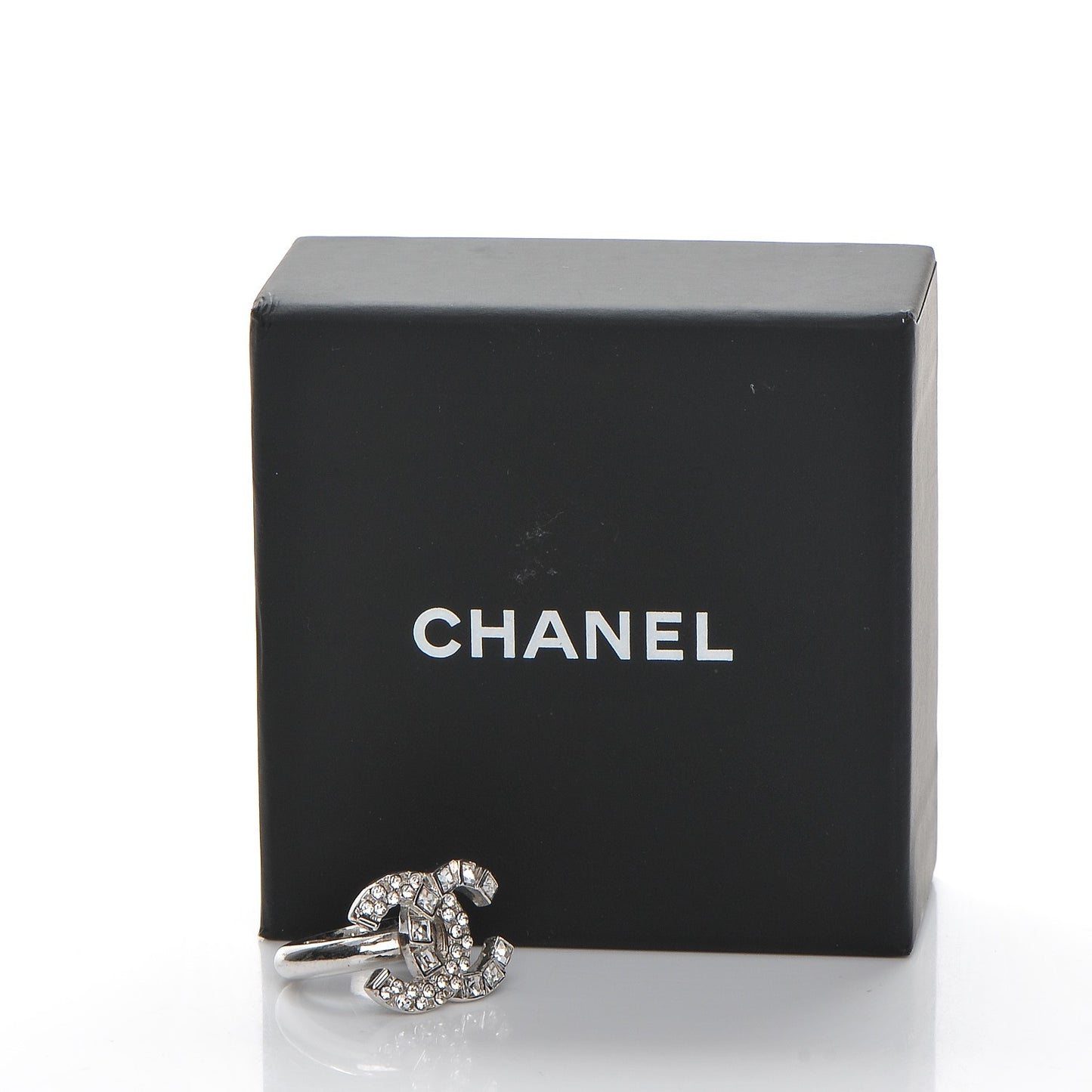 Crystal Baguette CC Ring 6.5 Silver