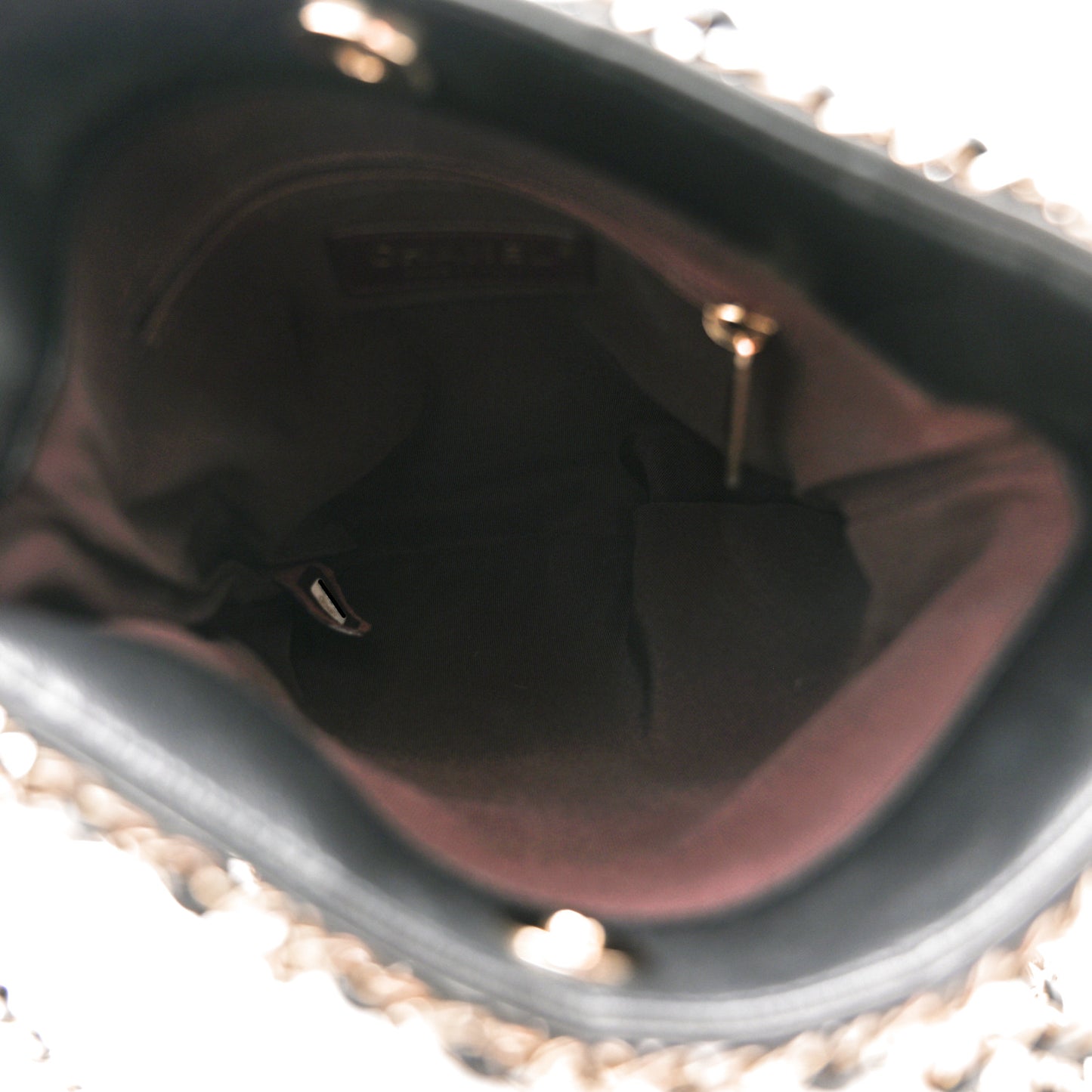 Lambskin Shopping Chain Tote Black