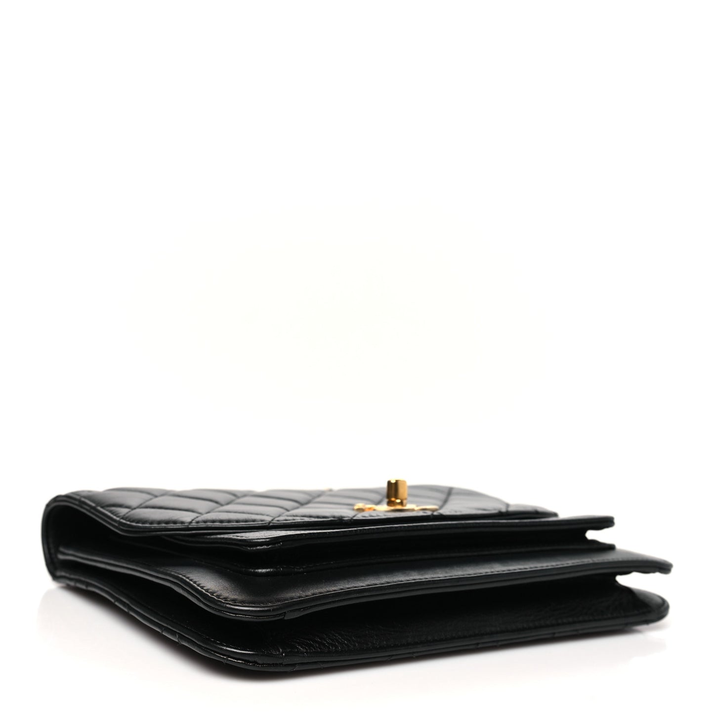 Calfskin Caviar Quilted Chain Handle Flap Black