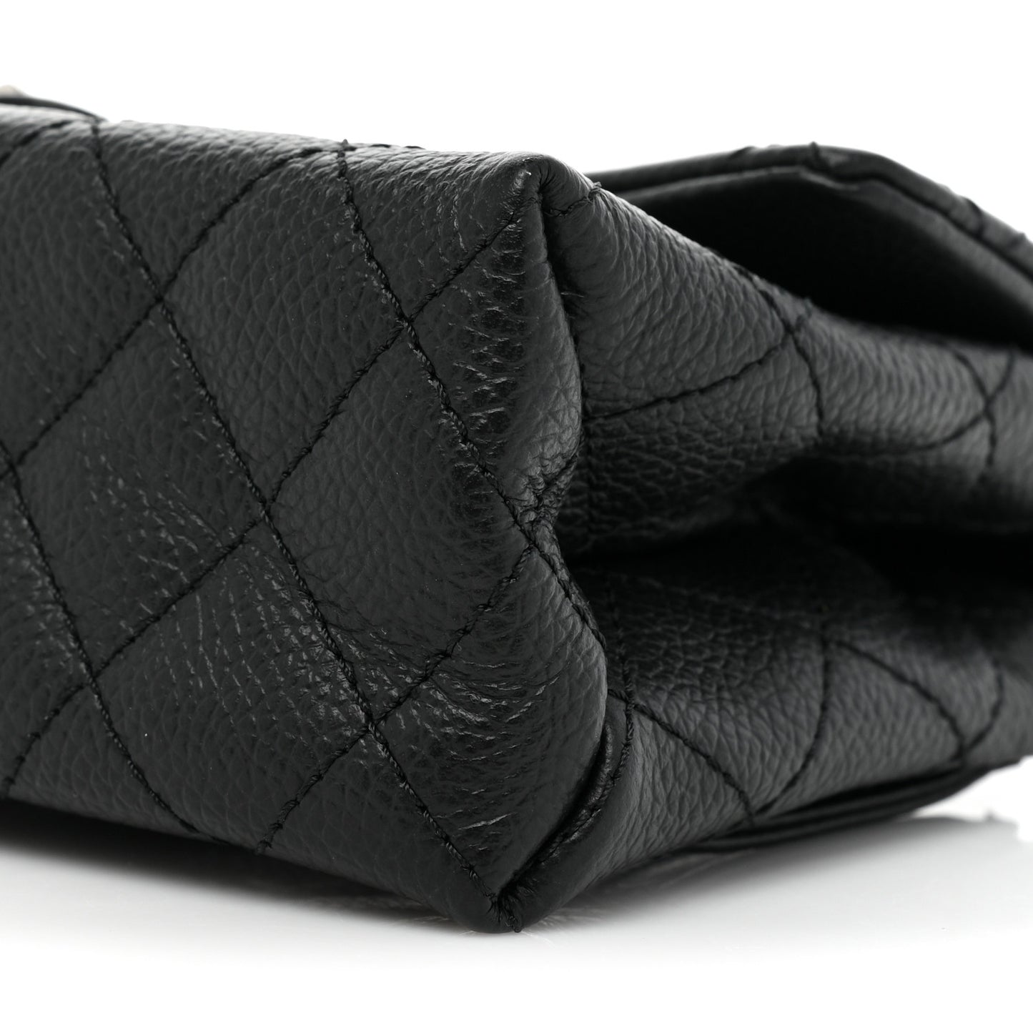 Grained Calfskin Quilted 2.55 Reissue Flap Belt Bag Clutch Black