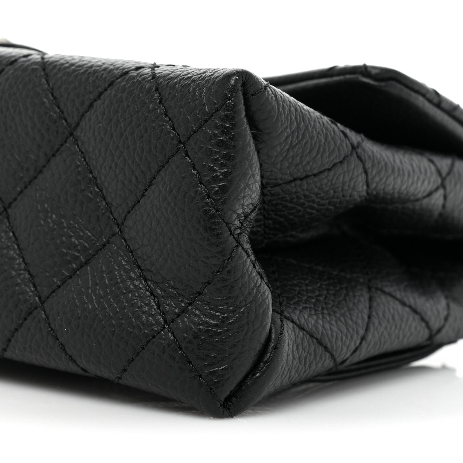 Chanel Grained Calfskin Quilted 2.55 Reissue Flap Belt Bag Clutch Black 9 of 10