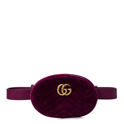 Gucci Velvet Matelasse GG Marmont Belt Bag 85 34 Fuchsia Violet Cyclamen 1 of 10