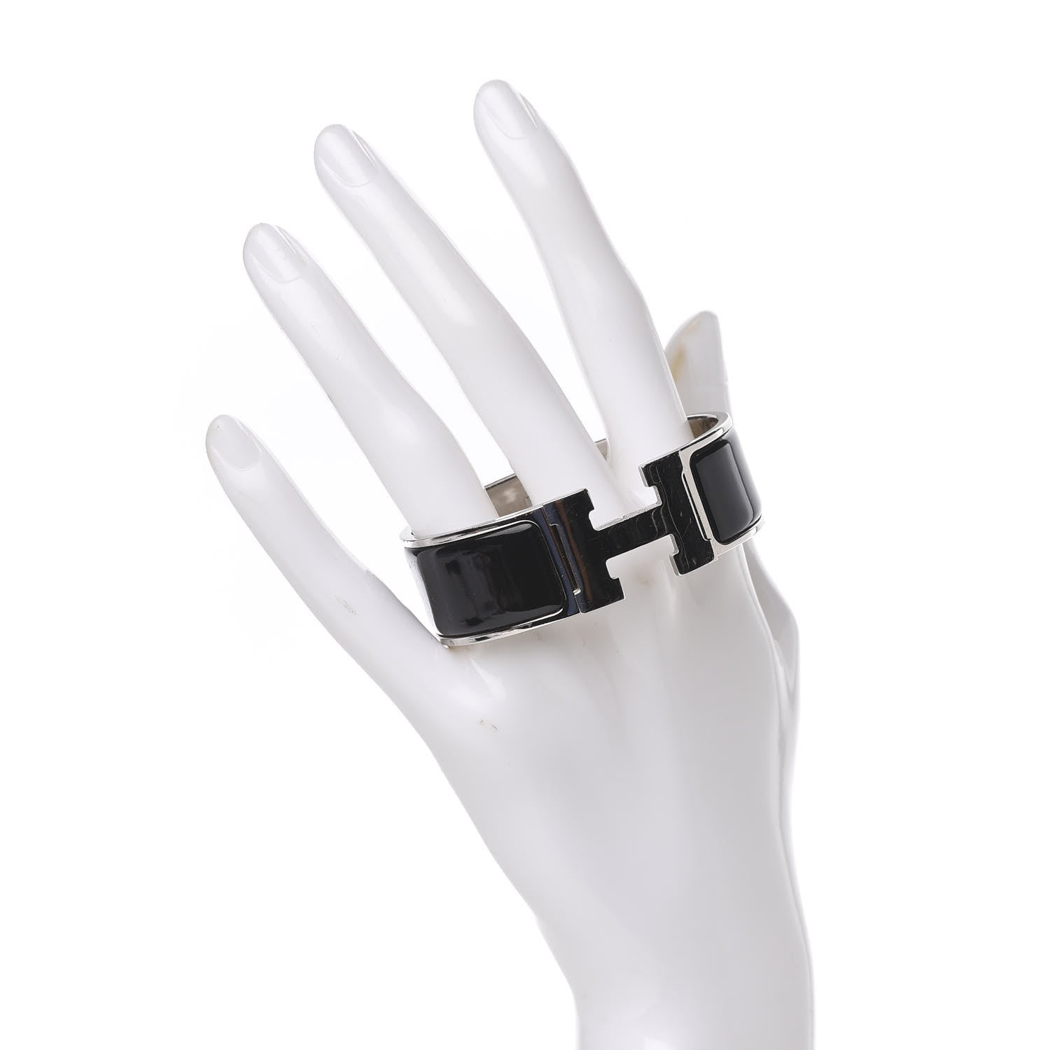 Hermes Enamel Wide Clic Clac H Bracelet PM Black 2 of 5