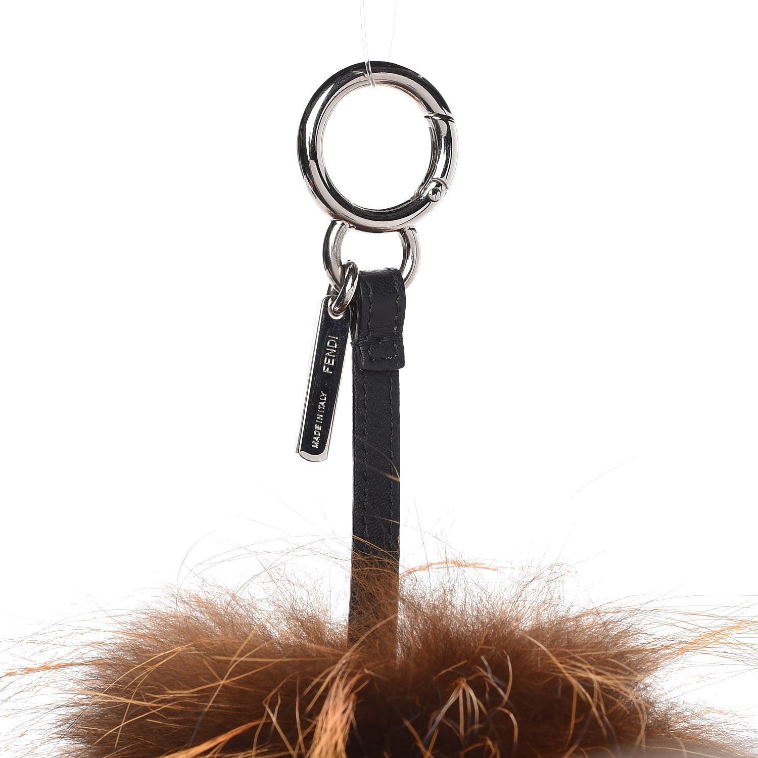 Fendi Fox Mink Rabbit Fur Vitello Flamingo Kooky Monster Bag Bug Charm Zucca Multicolor Black 4 of 4
