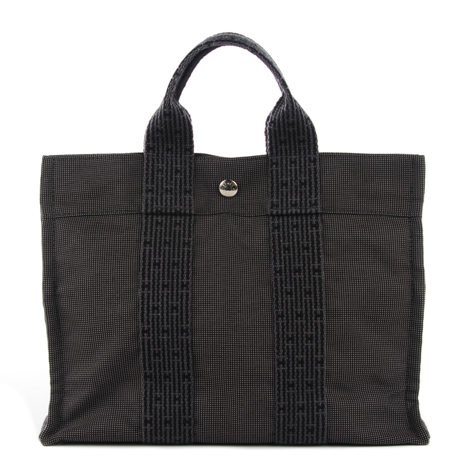 Hermes Canvas Herline PM Tote Grey 1 of 14