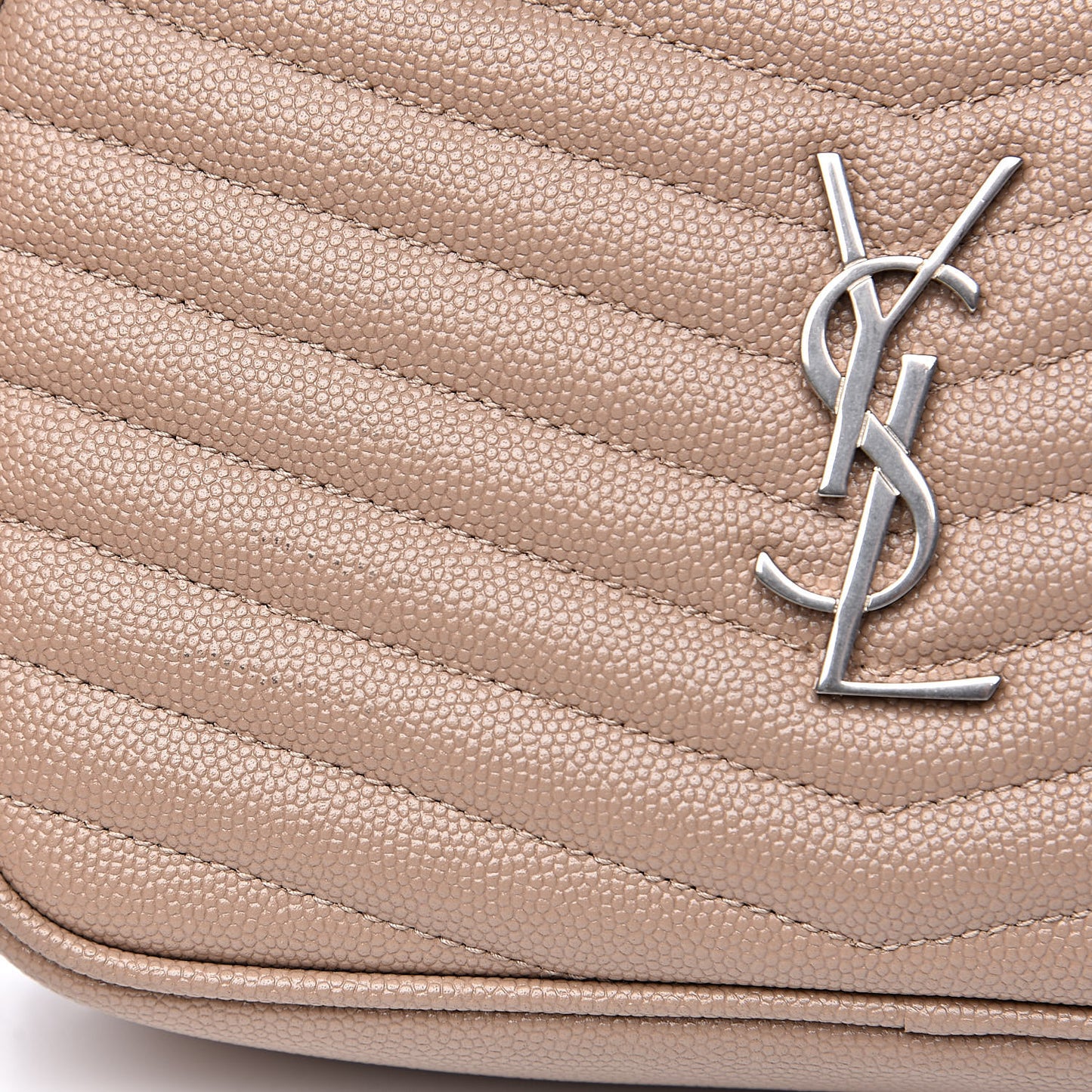 Grain De Poudre Matelasse Monogram Mini Lou Camera Bag Dark Beige