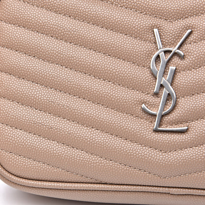 Saint Laurent Grain De Poudre Matelasse Monogram Mini Lou Camera Bag Dark Beige 11 of 13