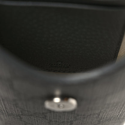 Gucci GG Supreme Monogram Textured Dollar Calfskin Phone Crossbody Bag Grey Black Graphite Grey 6 of 8