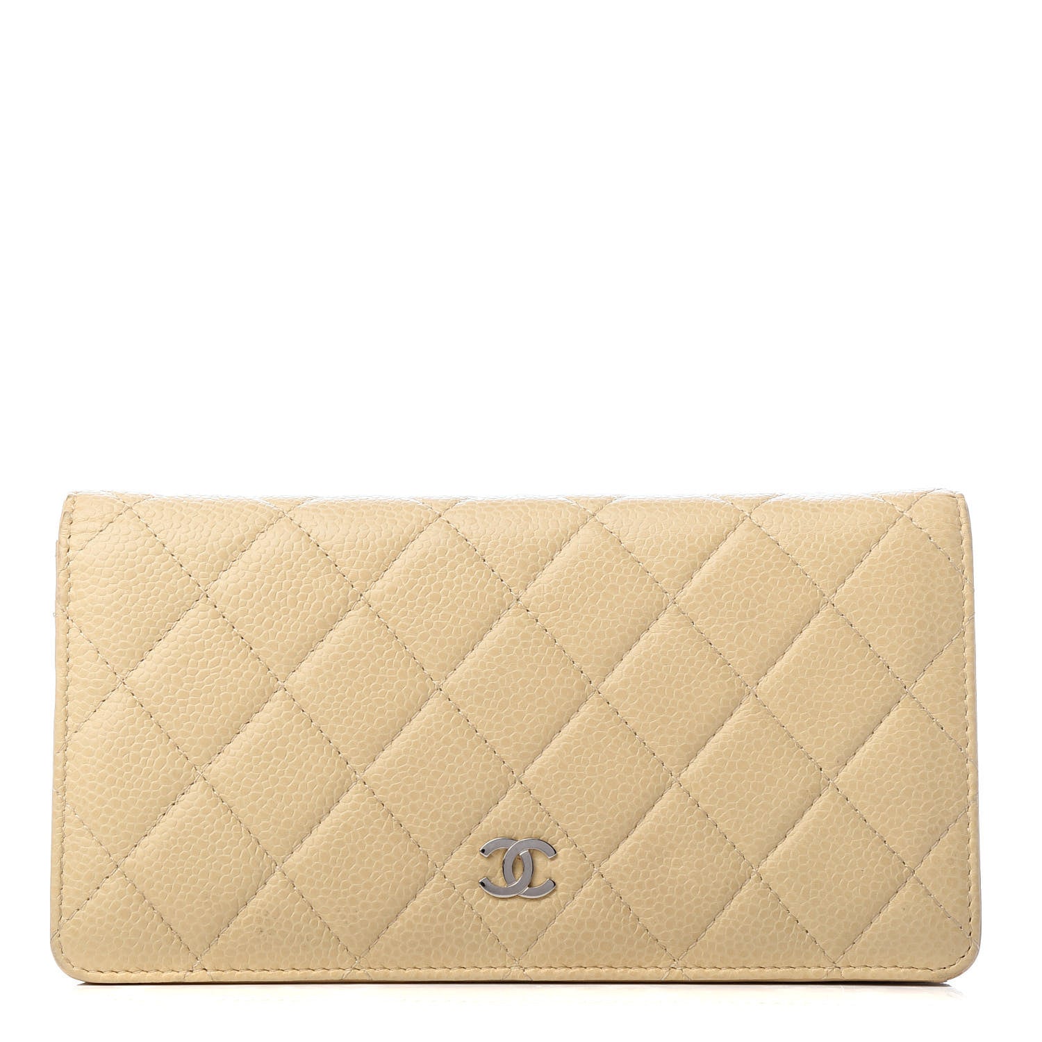 Chanel Caviar Quilted Yen Wallet Beige 1 of 8