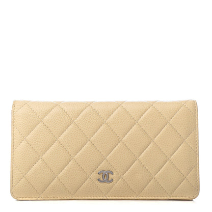 Chanel Caviar Quilted Yen Wallet Beige 1 of 8