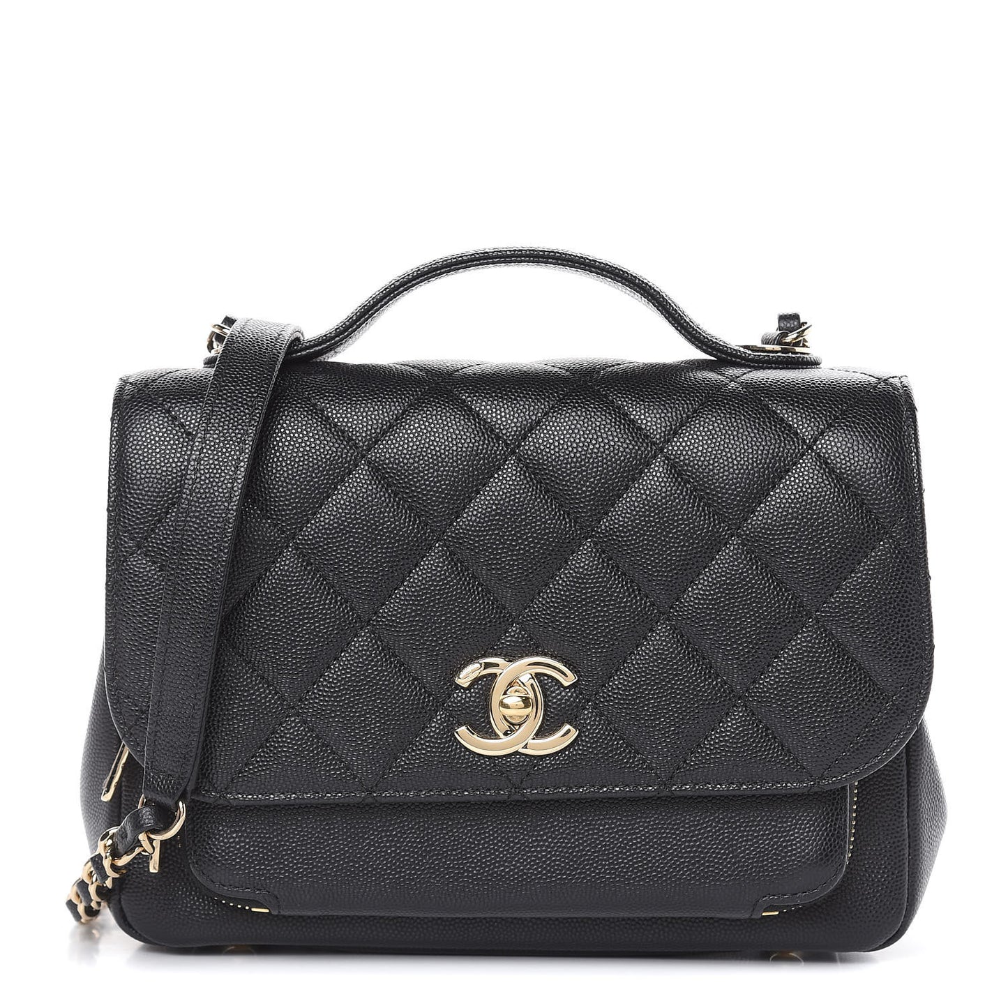 Caviar Quilted Medium Business Affinity Flap Black