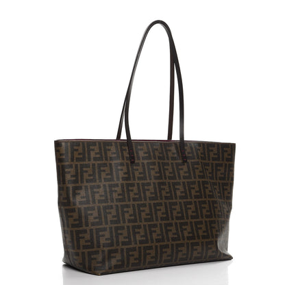 Fendi Zucca Spalmati Medium Roll Tote Tobacco Fuxia 3 of 11