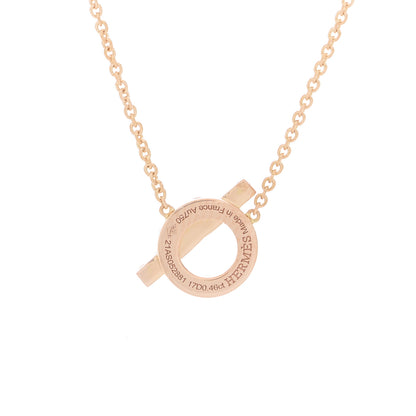 Hermes 18K Rose Gold Diamond Finesse Pendant Necklace 3 of 5