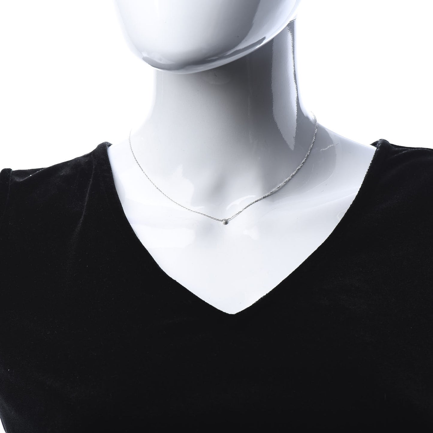 18K White Gold Diamond XS D'Amour Pendant Necklace