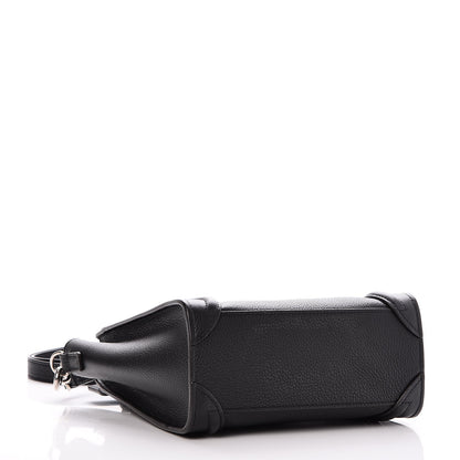 Celine Drummed Calfskin Nano Luggage Black 4 of 8