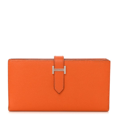Hermes Epsom Bearn Gusset Wallet Orange 1 of 8