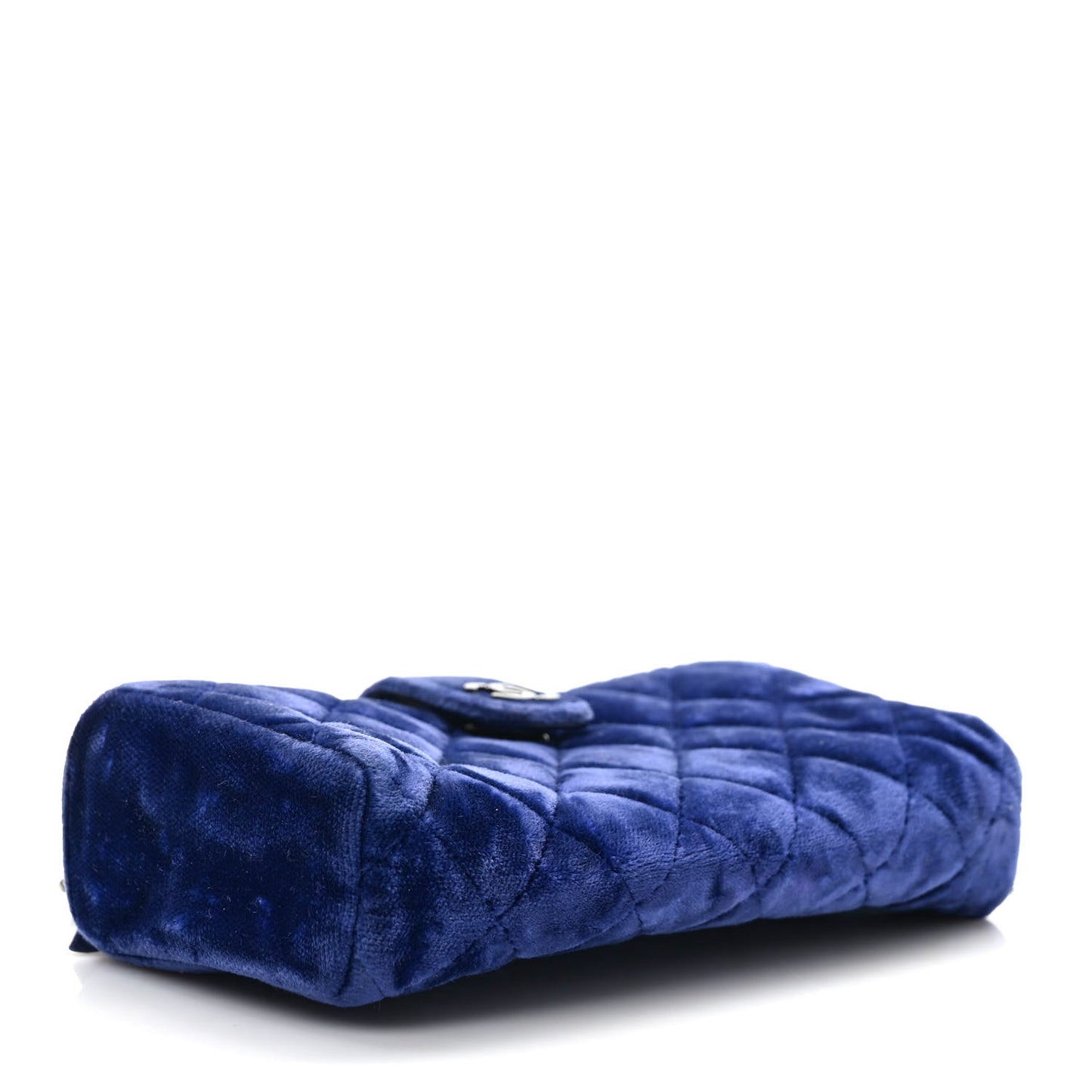 Velvet Quilted Mini Phone Holder Crossbody Bag Blue
